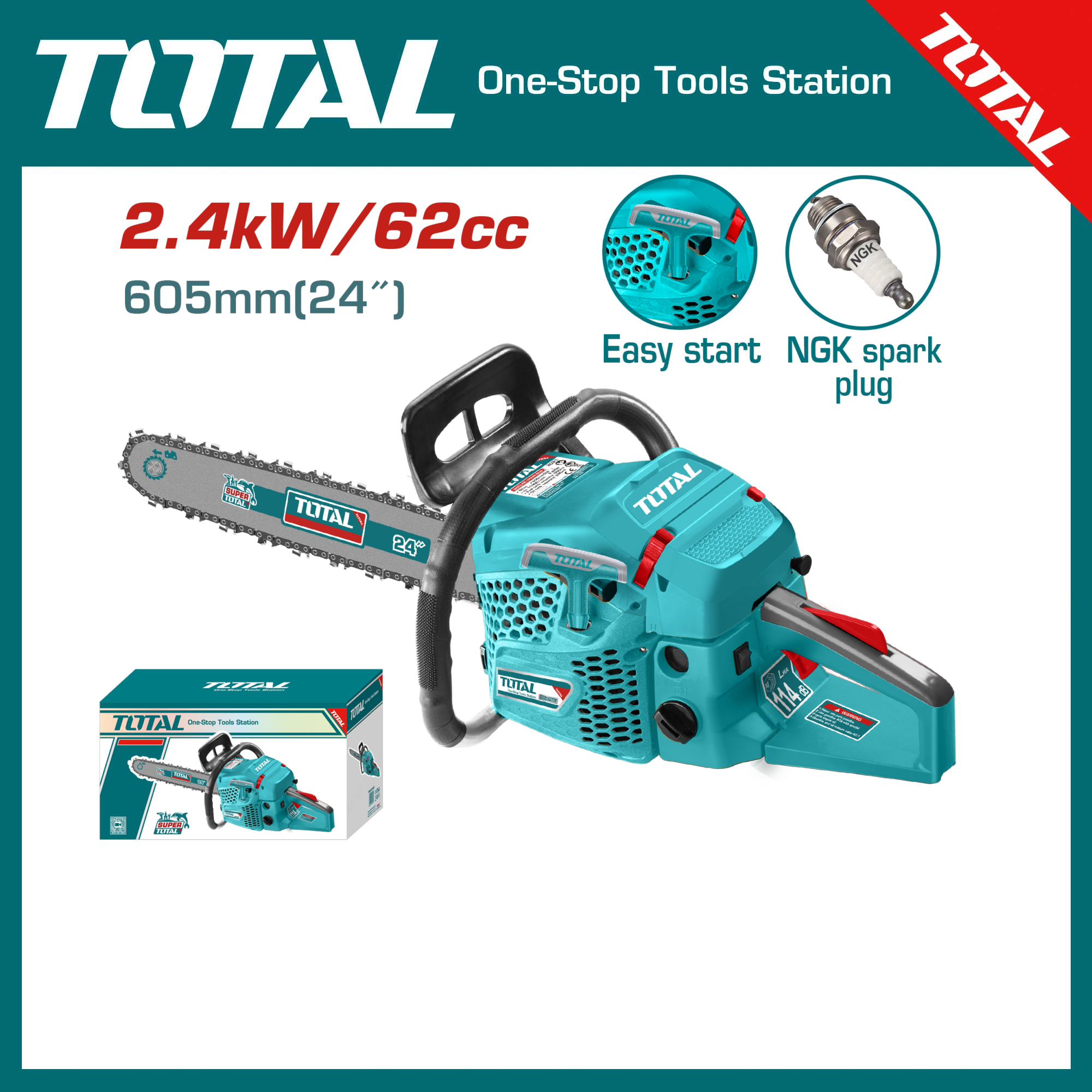 Total Gasoline Chain Saw 24"-TG5602411