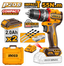 Ingco CORDLESS COMPACT BRUSHLESS Drill 20V-CIDLI20558