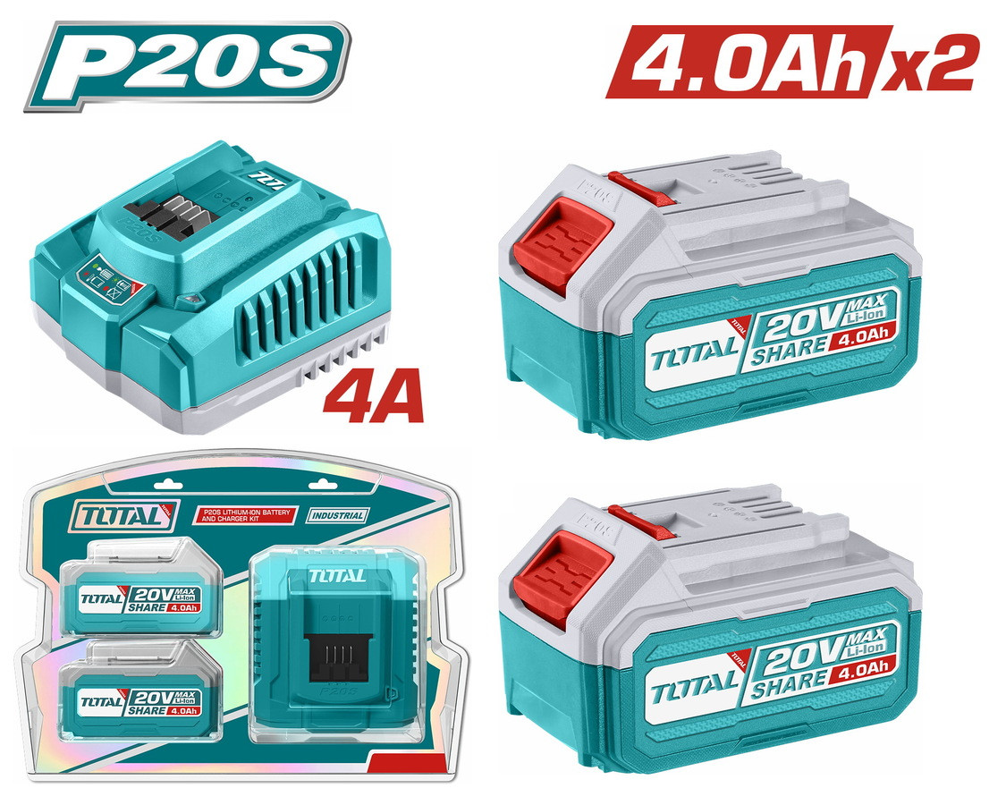 Total P20S Lithium-Ion battery and charger kit 4.oah-TFBCPK1214