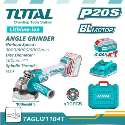 Total Cordless Brushless Angle Grinder 20V-TAGLI211041