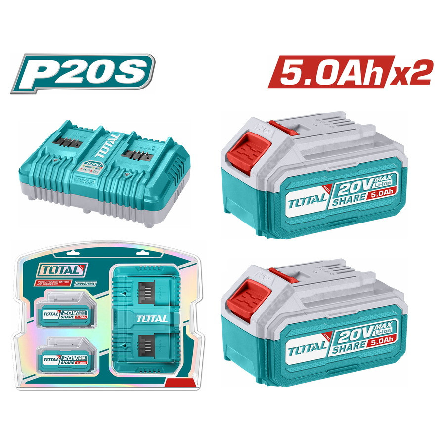 Total P20S Lithium-Ion battery and charger kit 20V 5.0Ah-TFBCPK2425